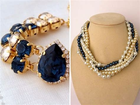 navy blue dress jewelry ideas.